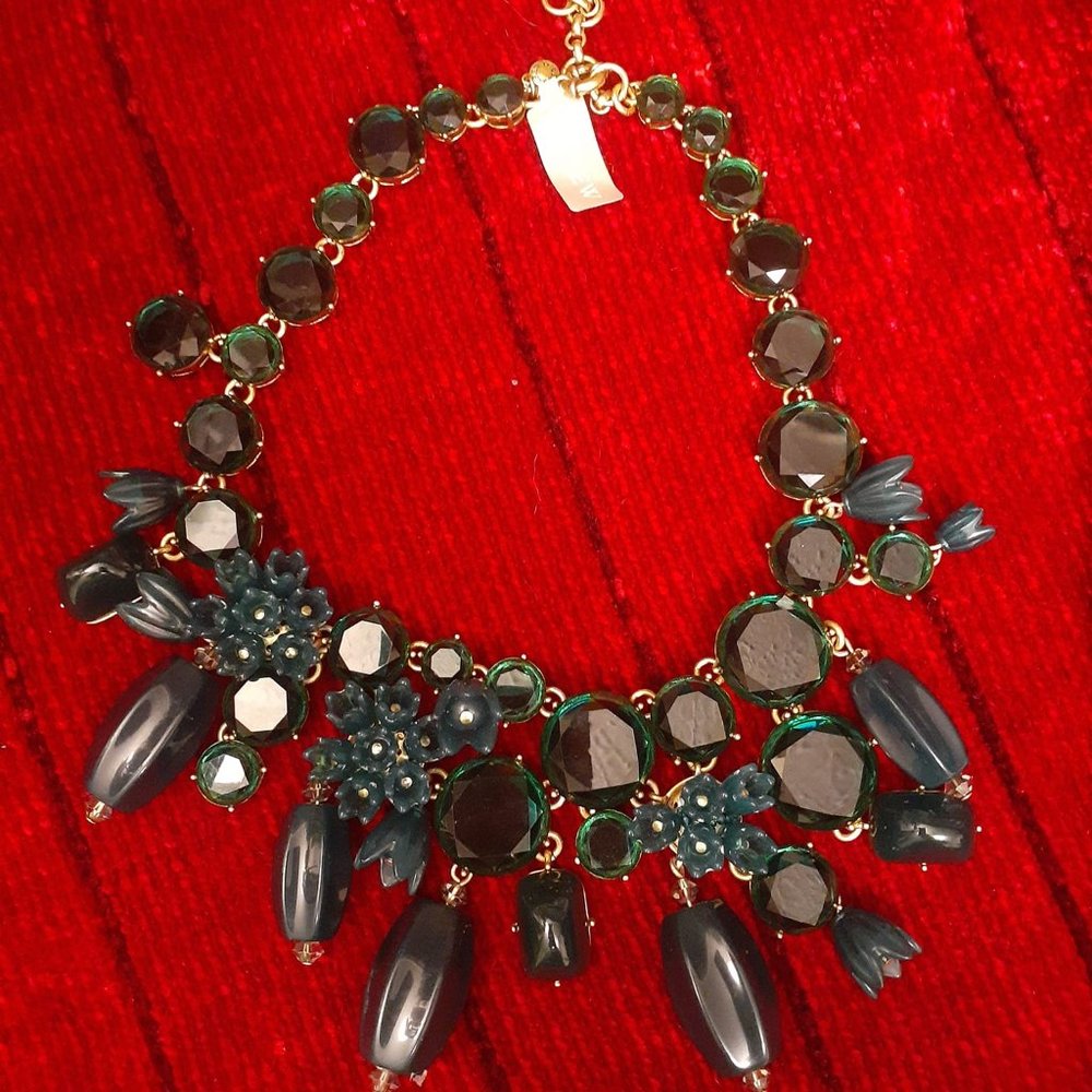 Green & Gold J Crew Statement Necklace